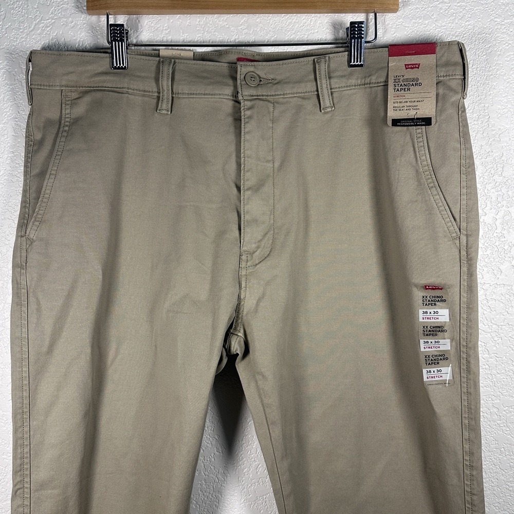 Levi's XX Chino Standard Taper Fit Pants Men's Khaki Stretch Cotton 38X30